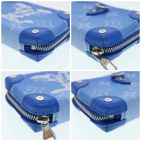 LOUIS VUITTON Monogram Clouds Soft Trunk Necklace Pouch Blue - Picture 16 of 16